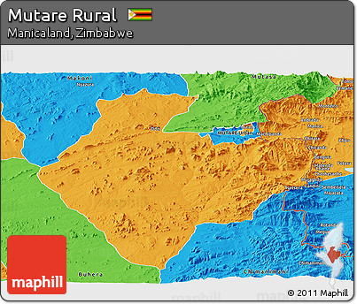 Political Panoramic Map of Mutare Rural