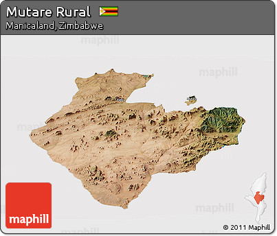 Satellite Panoramic Map of Mutare Rural, cropped outside