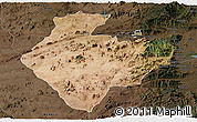 Satellite Panoramic Map of Mutare Rural, darken
