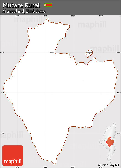 Classic Style Simple Map of Mutare Rural, cropped outside