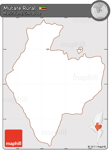 Classic Style Simple Map of Mutare Rural, cropped outside