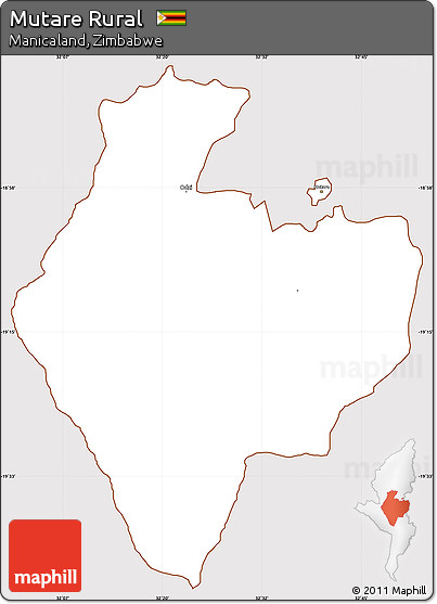 Classic Style Simple Map of Mutare Rural, cropped outside