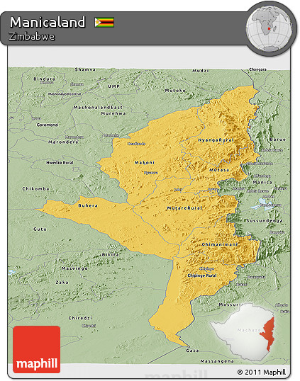 Savanna Style Panoramic Map of Manicaland