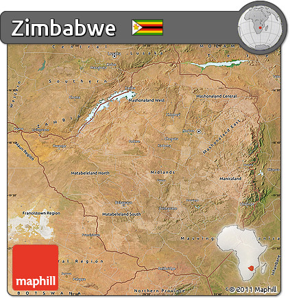 Satellite Map of Zimbabwe