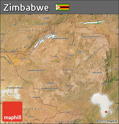 Satellite Map of Zimbabwe
