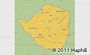 Savanna Style Map of Zimbabwe, single color outside