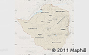 Shaded Relief Map of Zimbabwe, lighten