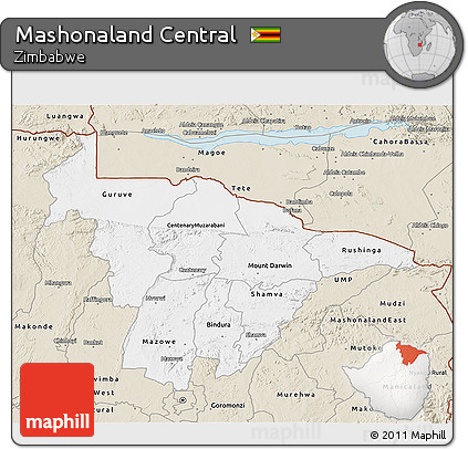 Classic Style 3D Map of Mashonaland Central