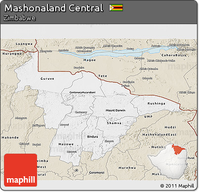 Classic Style 3D Map of Mashonaland Central