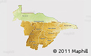 Physical 3D Map of Mashonaland Central, cropped outside