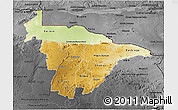 Physical 3D Map of Mashonaland Central, darken, desaturated