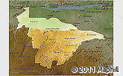 Physical 3D Map of Mashonaland Central, darken