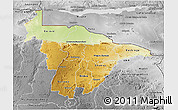 Physical 3D Map of Mashonaland Central, desaturated