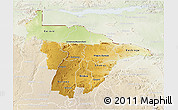 Physical 3D Map of Mashonaland Central, lighten
