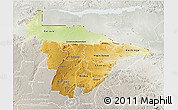 Physical 3D Map of Mashonaland Central, lighten, semi-desaturated