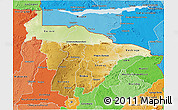 Physical 3D Map of Mashonaland Central, political shades outside