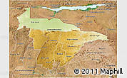 Physical 3D Map of Mashonaland Central, satellite outside