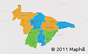 Political 3D Map of Mashonaland Central, cropped outside