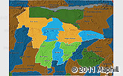 Political 3D Map of Mashonaland Central, darken