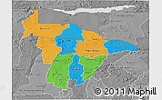 Political 3D Map of Mashonaland Central, desaturated