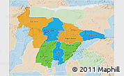 Political 3D Map of Mashonaland Central, lighten