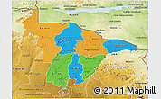 Political 3D Map of Mashonaland Central, physical outside