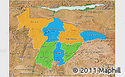 Political 3D Map of Mashonaland Central, satellite outside