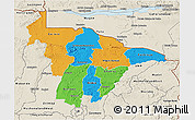 Political 3D Map of Mashonaland Central, shaded relief outside