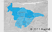 Political Shades 3D Map of Mashonaland Central, lighten, desaturated