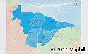 Political Shades 3D Map of Mashonaland Central, lighten