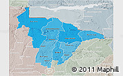 Political Shades 3D Map of Mashonaland Central, lighten, semi-desaturated
