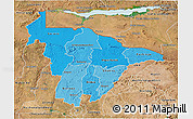Political Shades 3D Map of Mashonaland Central, satellite outside