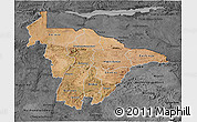 Satellite 3D Map of Mashonaland Central, darken, desaturated