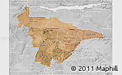 Satellite 3D Map of Mashonaland Central, lighten, desaturated