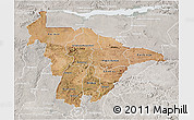 Satellite 3D Map of Mashonaland Central, lighten, semi-desaturated