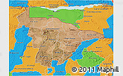 Satellite 3D Map of Mashonaland Central, political outside