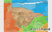 Satellite 3D Map of Mashonaland Central, political shades outside