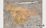 Satellite 3D Map of Mashonaland Central, semi-desaturated