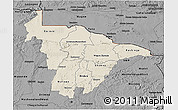 Shaded Relief 3D Map of Mashonaland Central, darken, desaturated