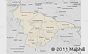 Shaded Relief 3D Map of Mashonaland Central, desaturated