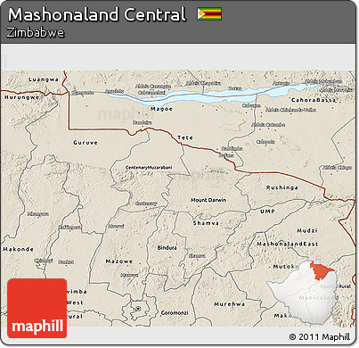 Shaded Relief 3D Map of Mashonaland Central