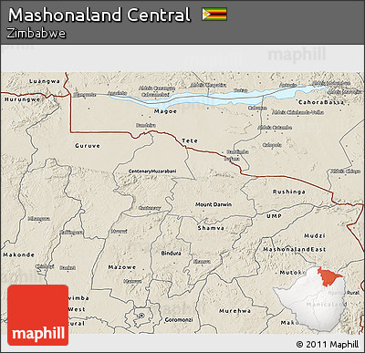 Shaded Relief 3D Map of Mashonaland Central