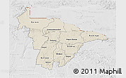 Shaded Relief 3D Map of Mashonaland Central, lighten, desaturated
