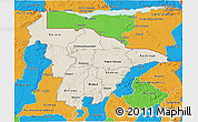 Shaded Relief 3D Map of Mashonaland Central, political outside