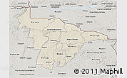 Shaded Relief 3D Map of Mashonaland Central, semi-desaturated