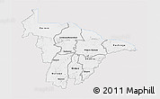 Silver Style 3D Map of Mashonaland Central, single color outside