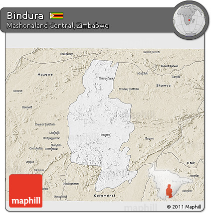 Classic Style 3D Map of Bindura