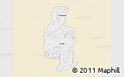 Classic Style 3D Map of Bindura, single color outside