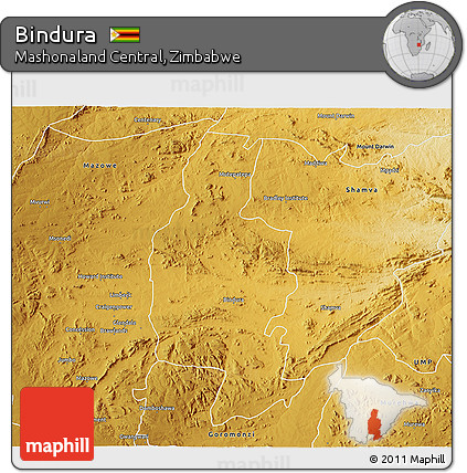 Physical 3D Map of Bindura