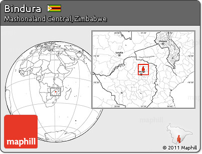 Blank Location Map of Bindura